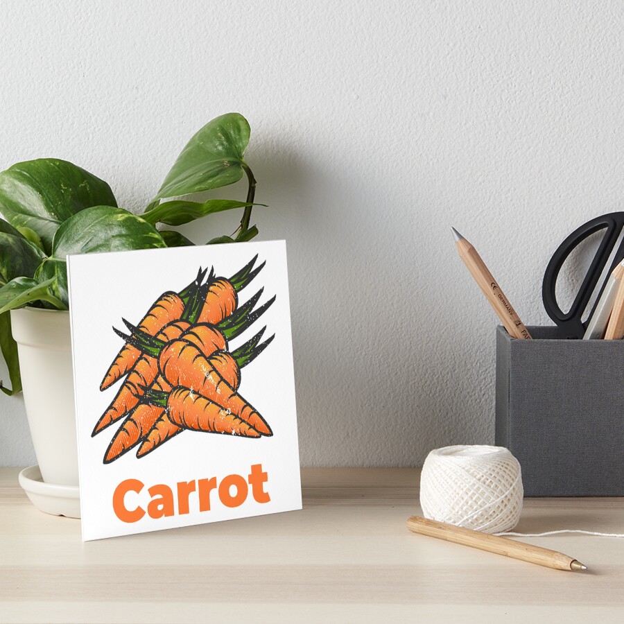 Carrot Vegetable with Name Art Board Print