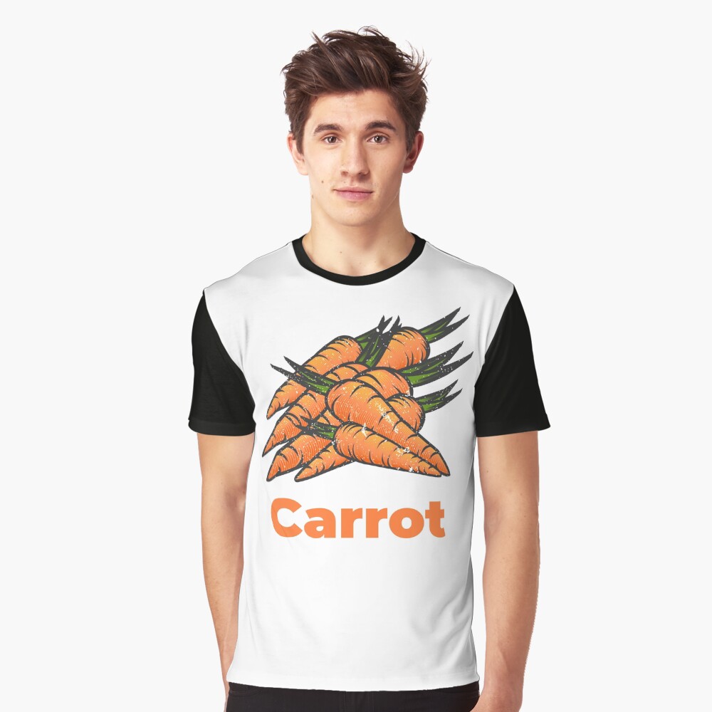 Carrot Vegetable with Name Graphic T-Shirt
