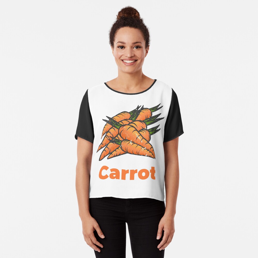 Carrot Vegetable with Name Chiffon Top