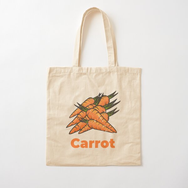 Carrot Vegetable with Name Cotton Tote Bag