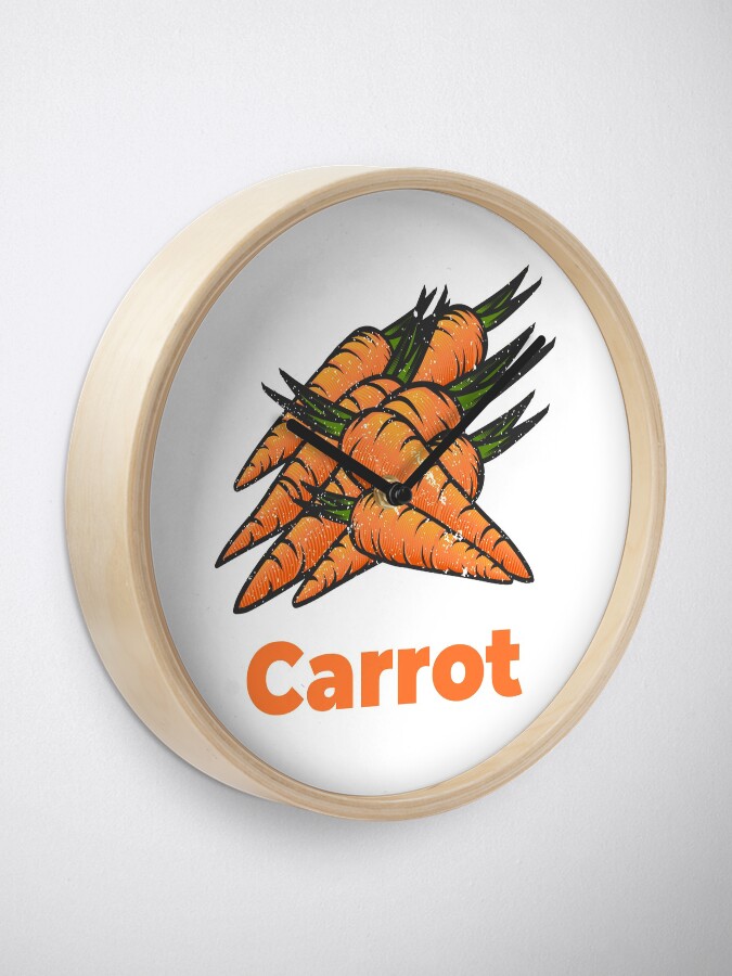 Alternate view of Carrot Vegetable with Name Clock