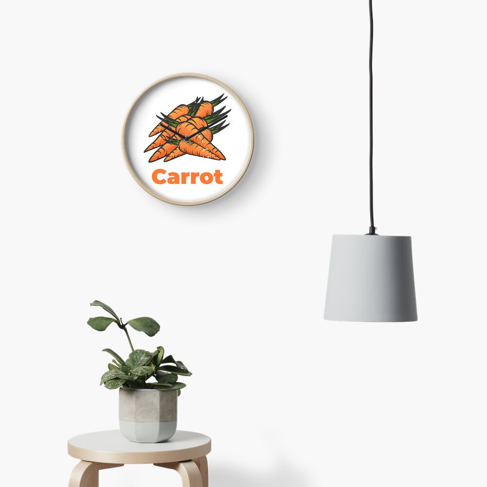 Carrot Vegetable with Name Clock
