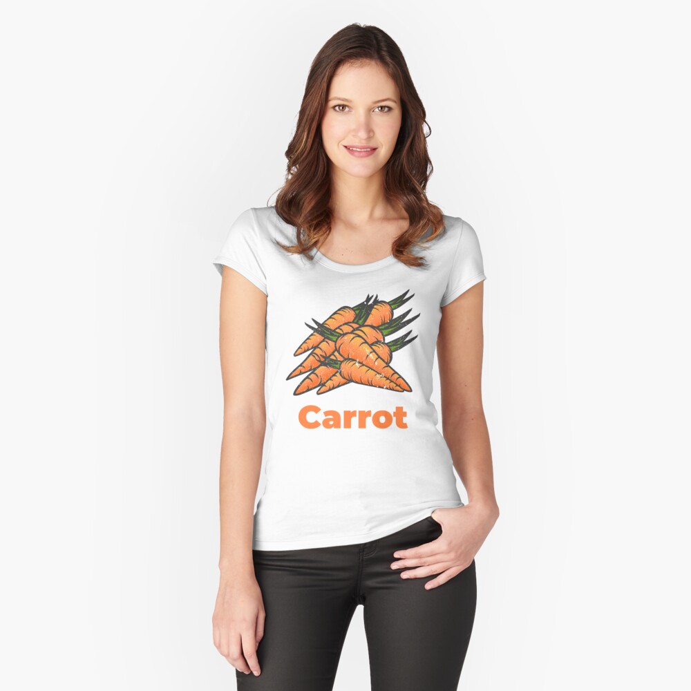 Carrot Vegetable with Name Fitted Scoop T-Shirt