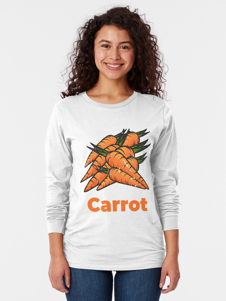 Alternate view of Carrot Vegetable with Name Long Sleeve T-Shirt