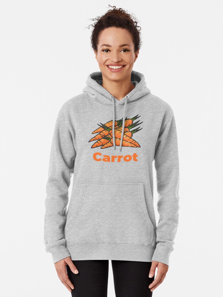 Alternate view of Carrot Vegetable with Name Pullover Hoodie