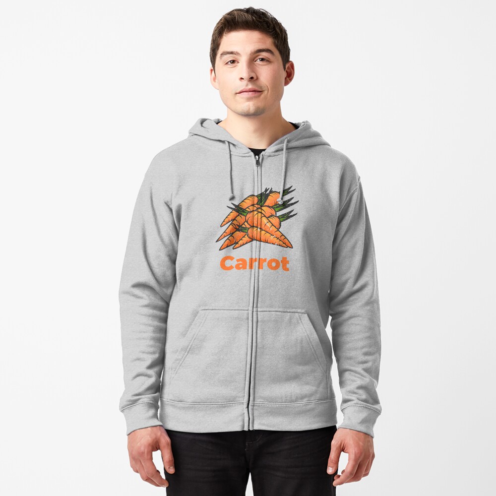 Carrot Vegetable with Name Zipped Hoodie