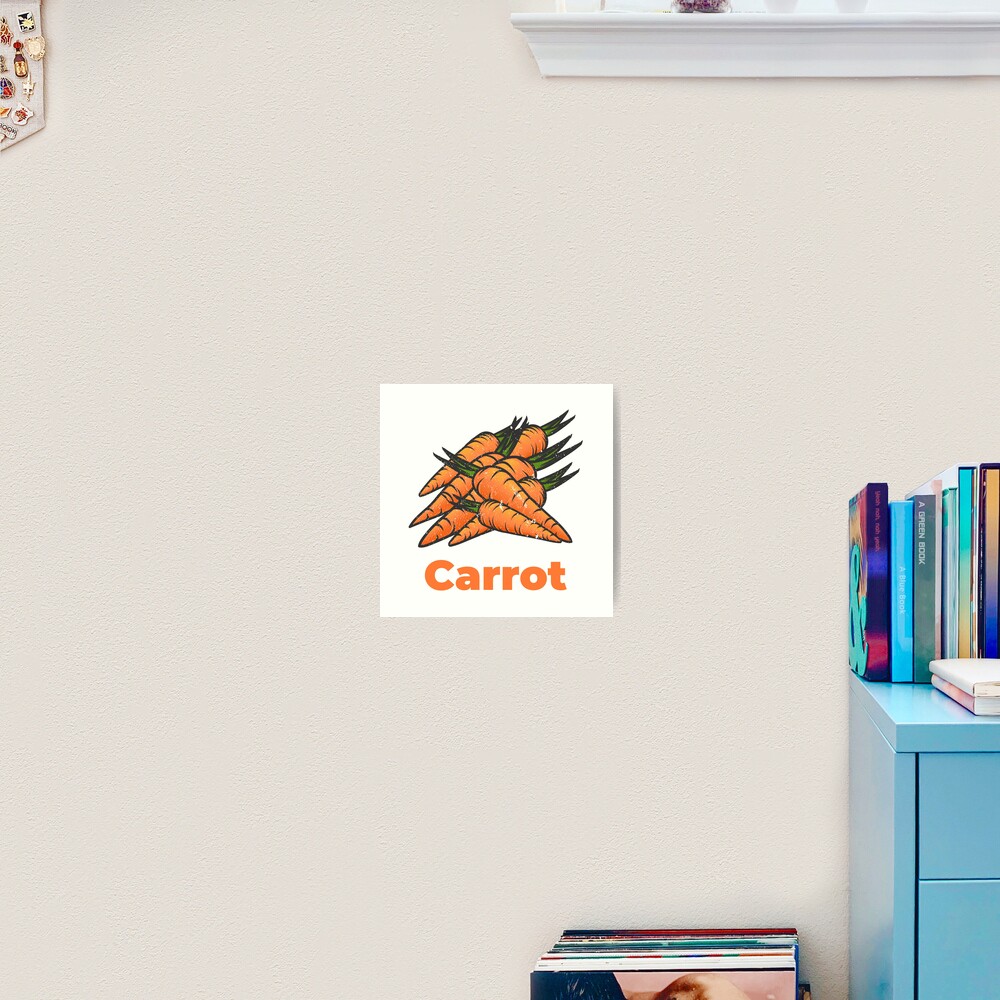 Carrot Vegetable with Name Art Print