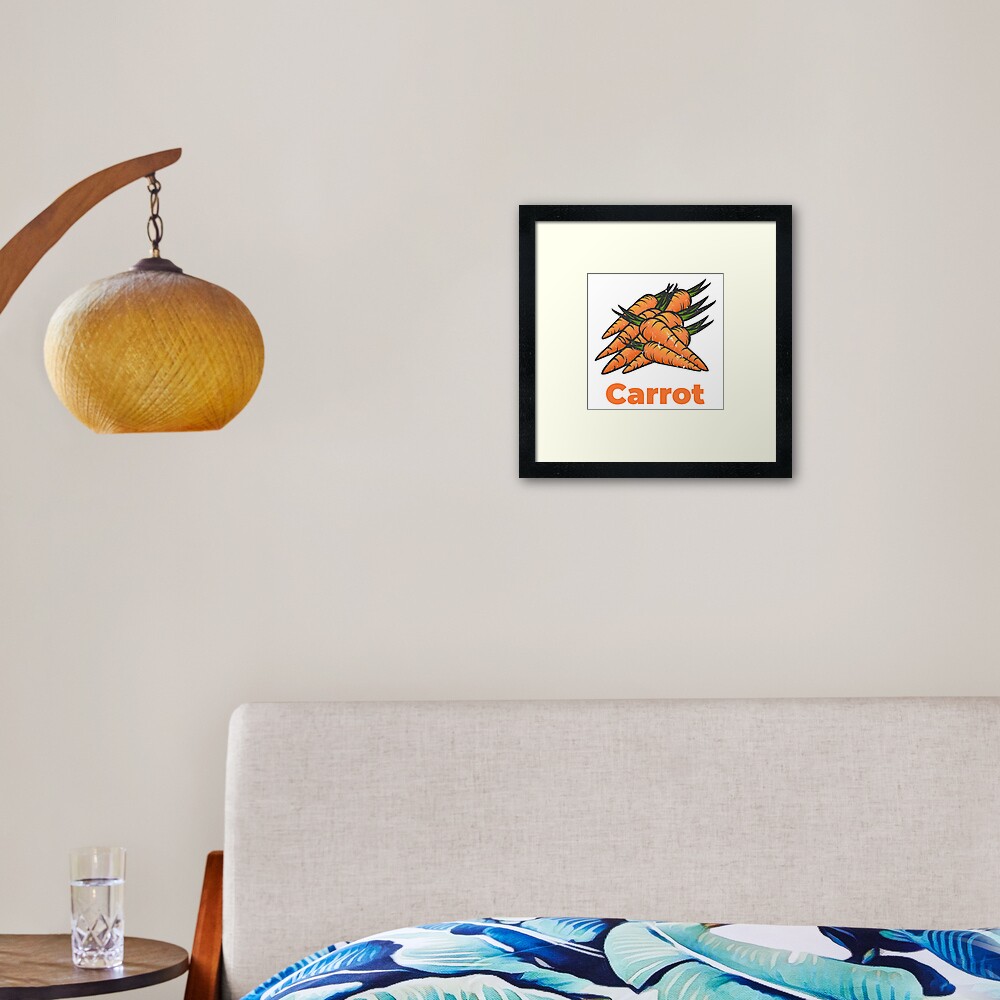 Carrot Vegetable with Name Framed Art Print