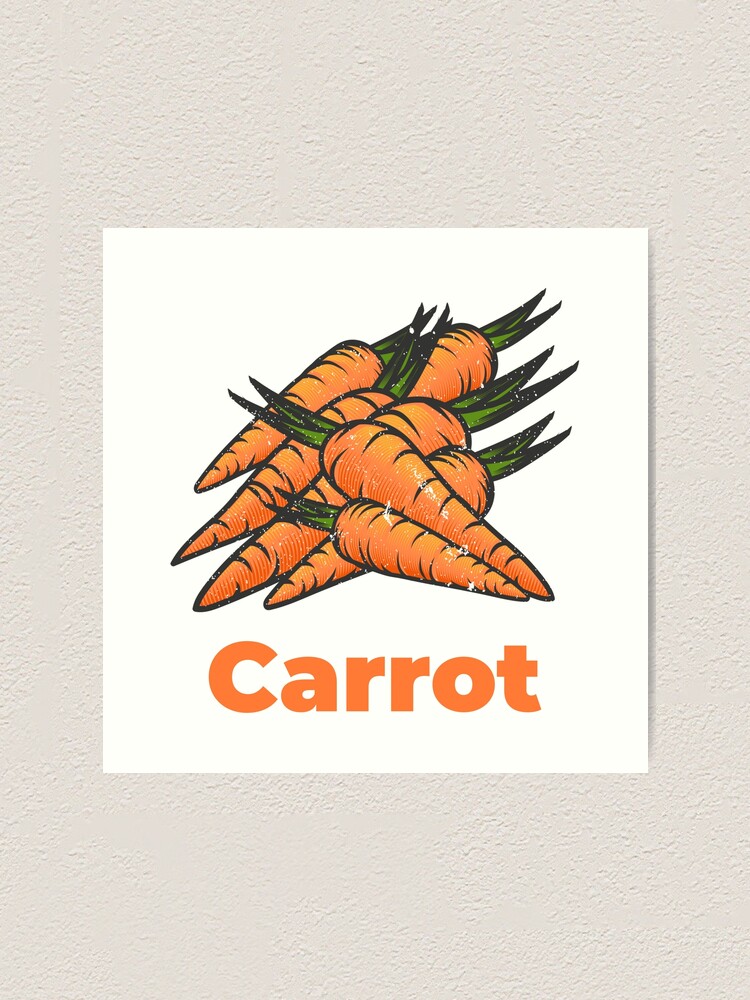 Alternate view of Carrot Vegetable with Name Art Print