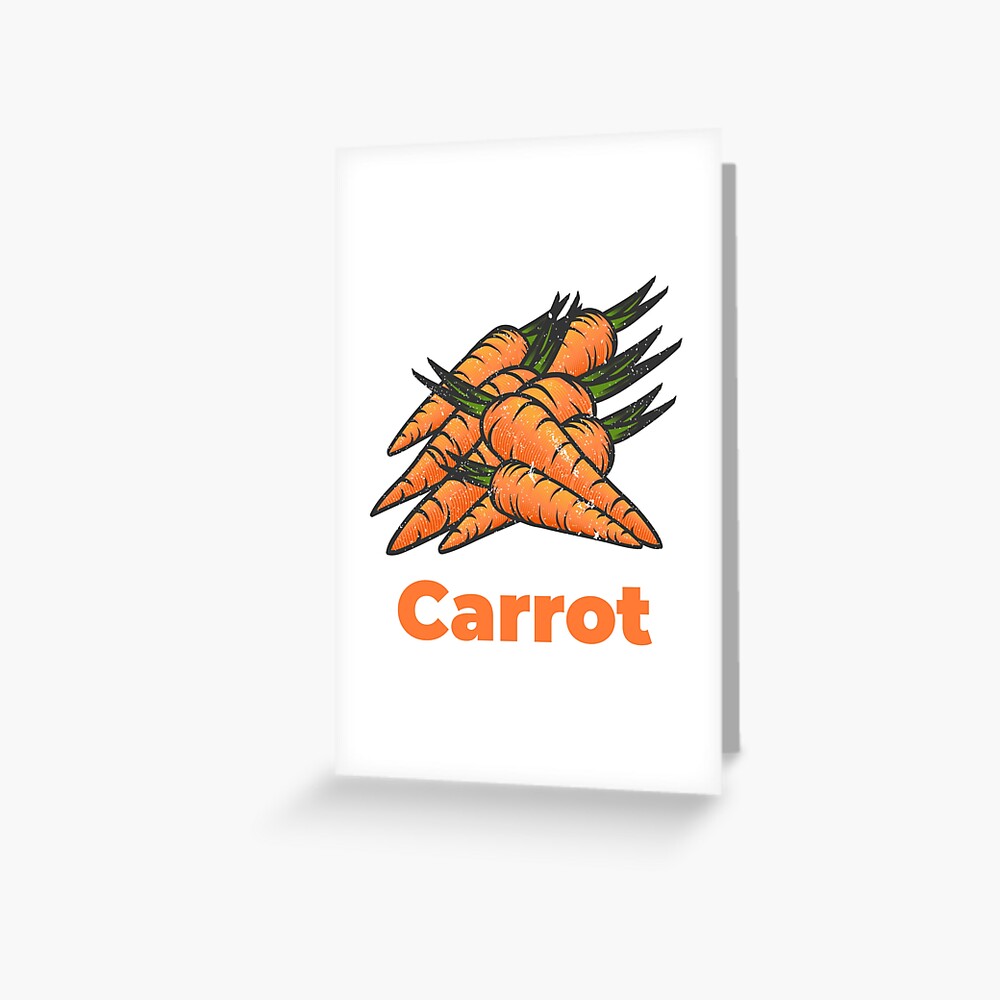 Carrot Vegetable with Name Greeting Card
