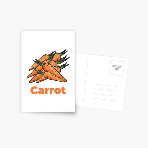 Carrot Vegetable with Name Postcard