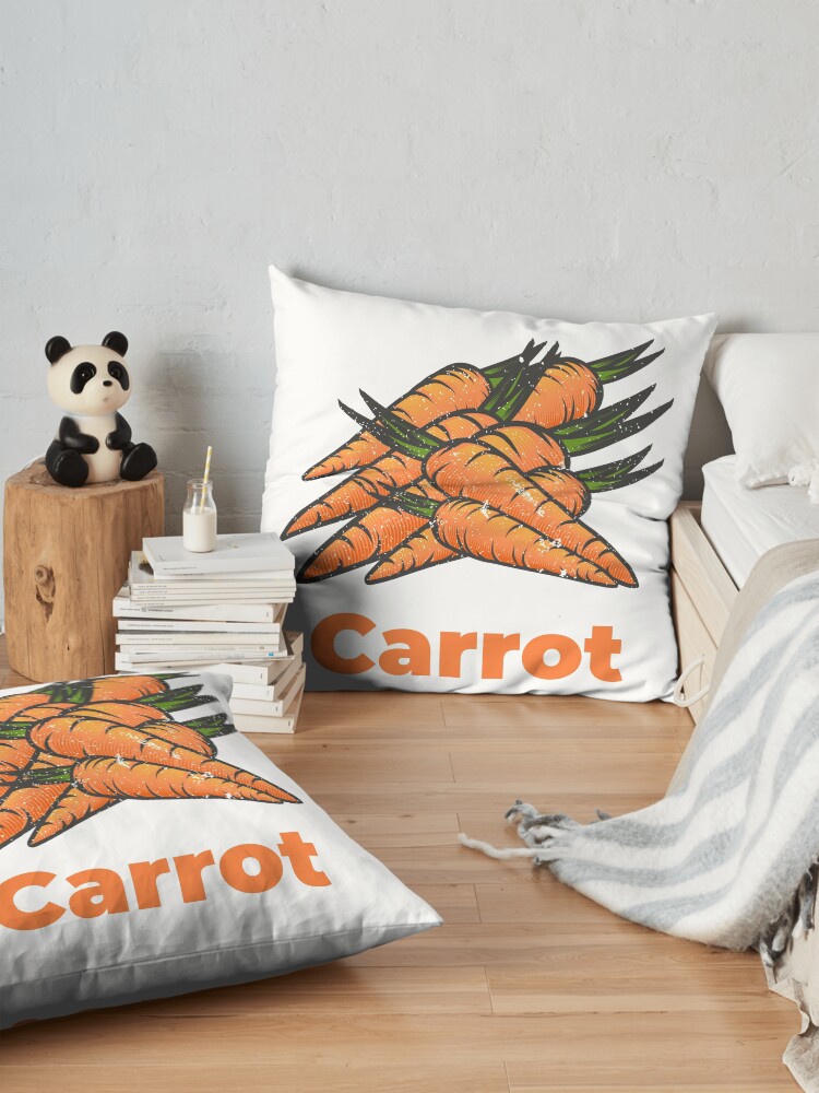 Alternate view of Carrot Vegetable with Name Floor Pillow