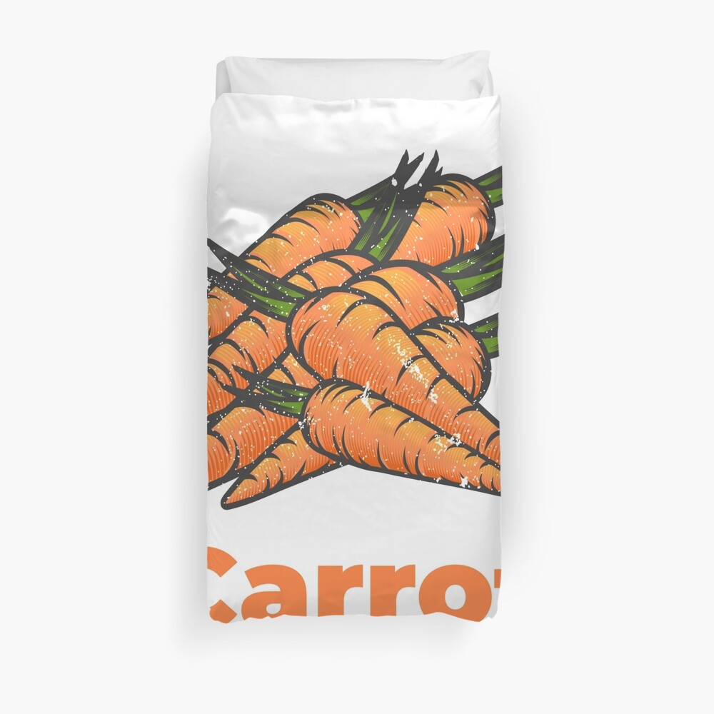 Carrot Vegetable with Name Duvet Cover
