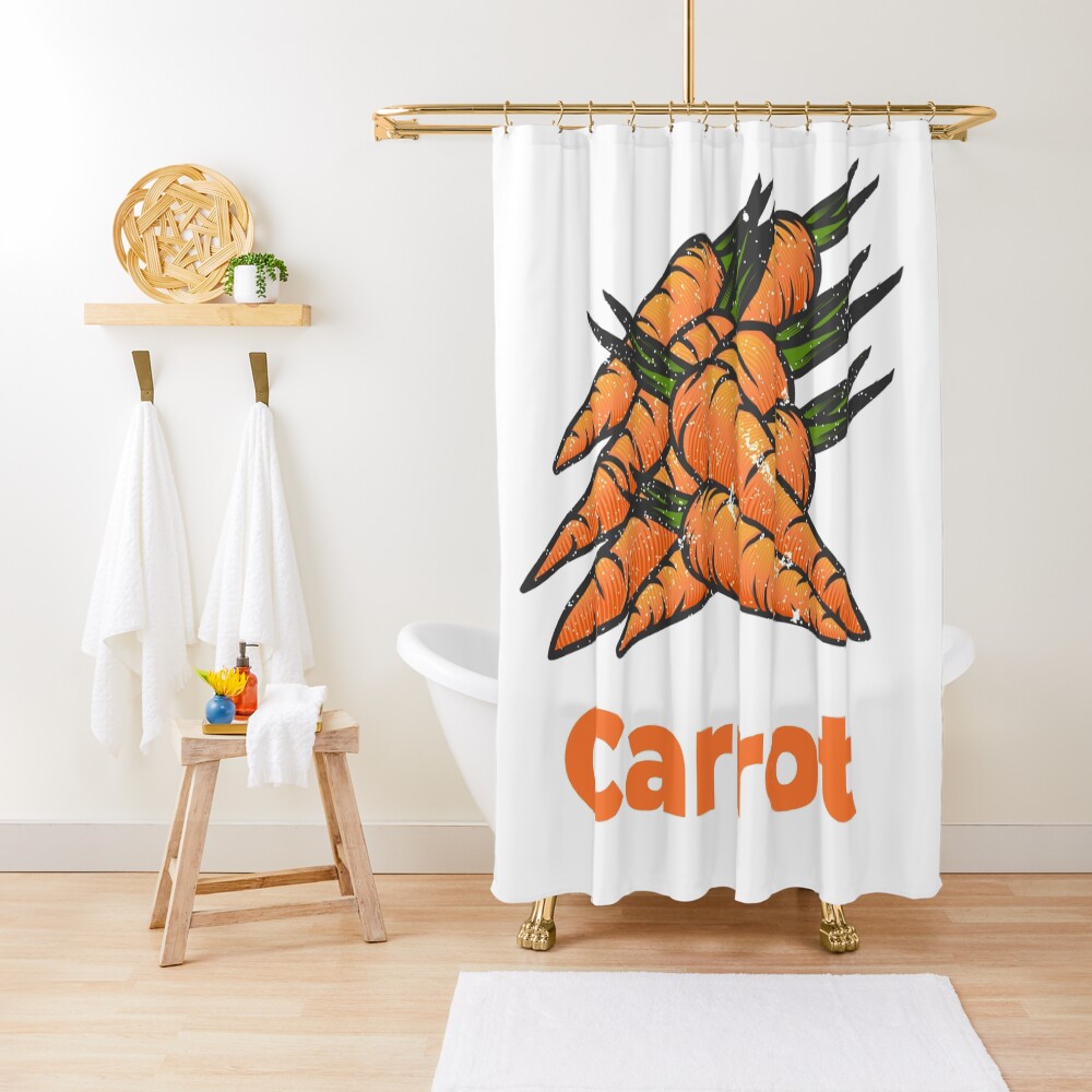 Carrot Vegetable with Name Shower Curtain