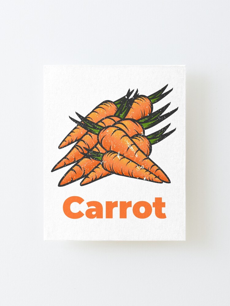 Alternate view of Carrot Vegetable with Name Mounted Print