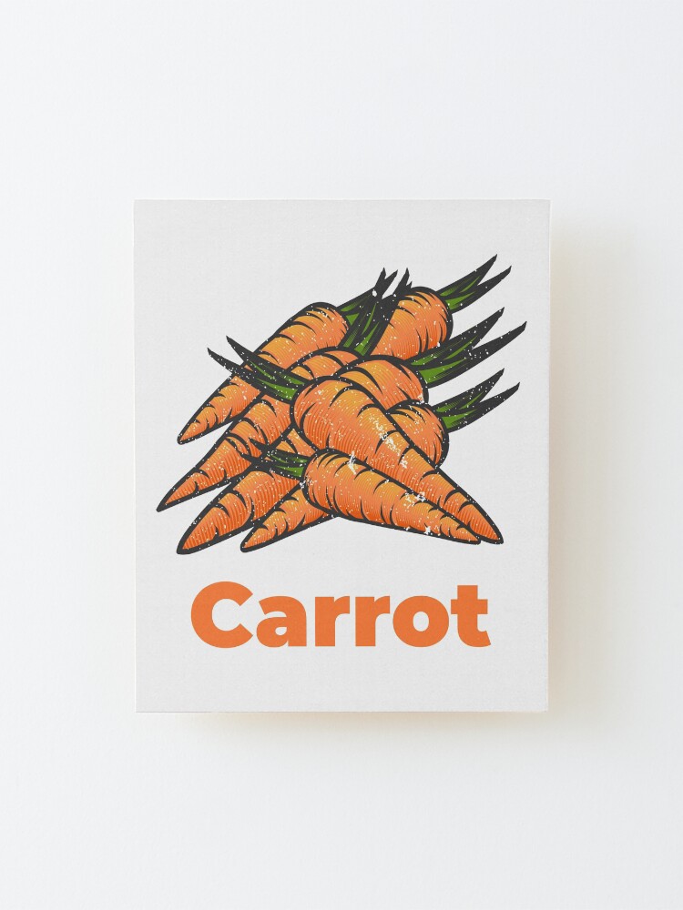 Alternate view of Carrot Vegetable with Name Mounted Print