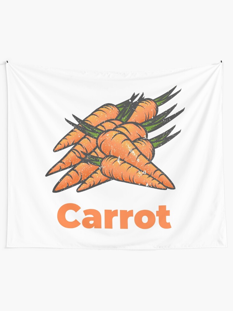 Alternate view of Carrot Vegetable with Name Tapestry