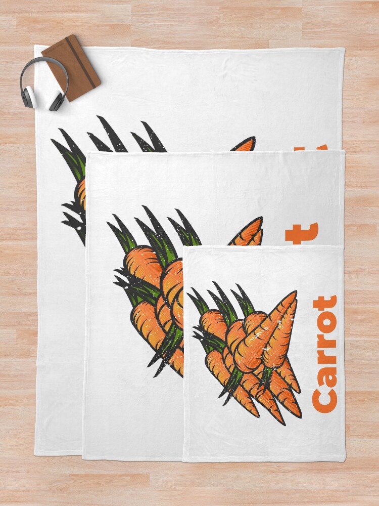 Alternate view of Carrot Vegetable with Name Throw Blanket