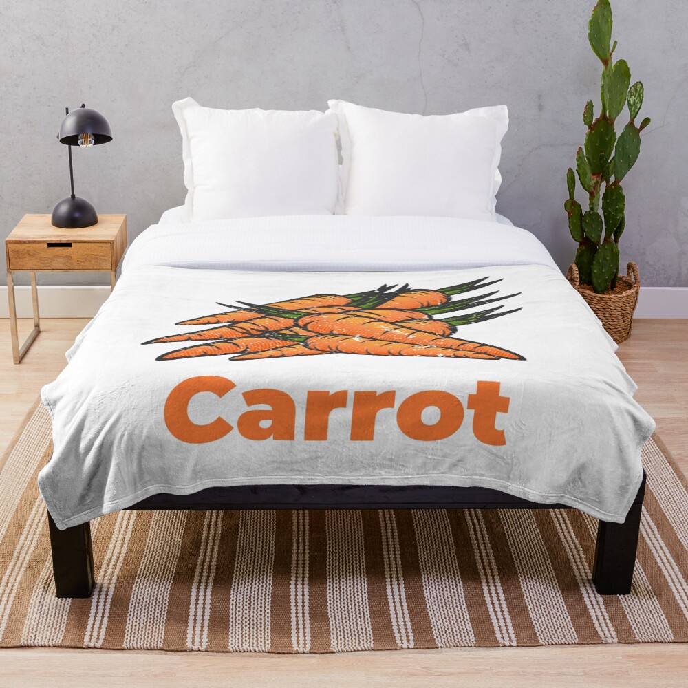 Carrot Vegetable with Name Throw Blanket
