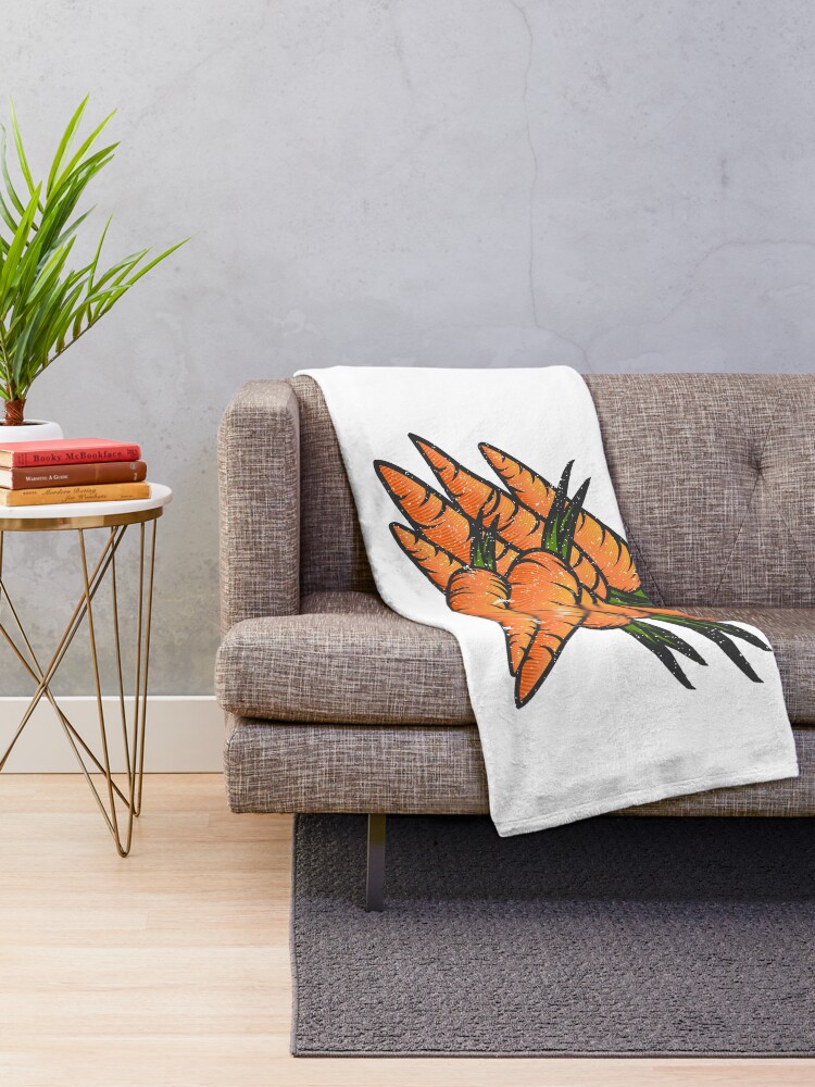 Alternate view of Carrot Vegetable with Name Throw Blanket