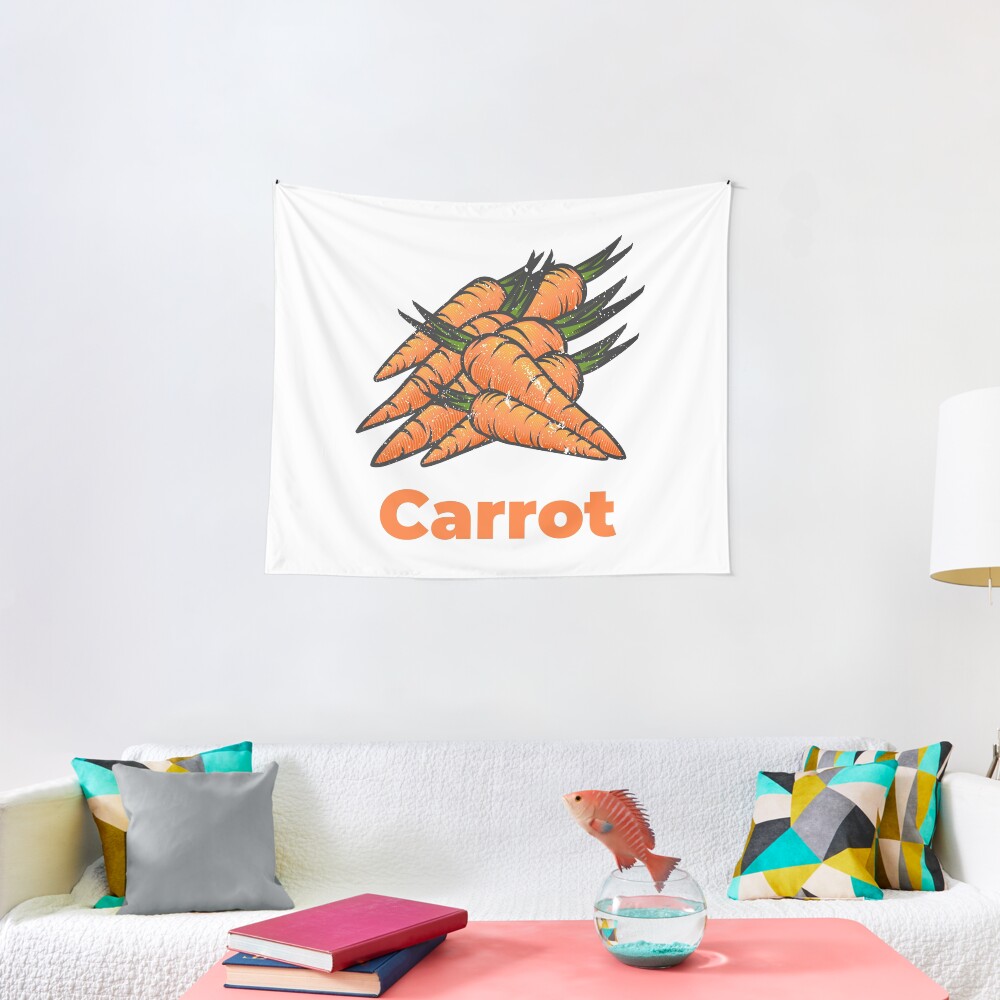 Carrot Vegetable with Name Tapestry