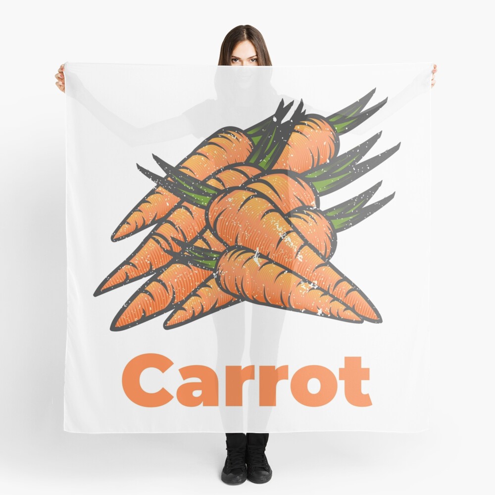 Carrot Vegetable with Name Scarf