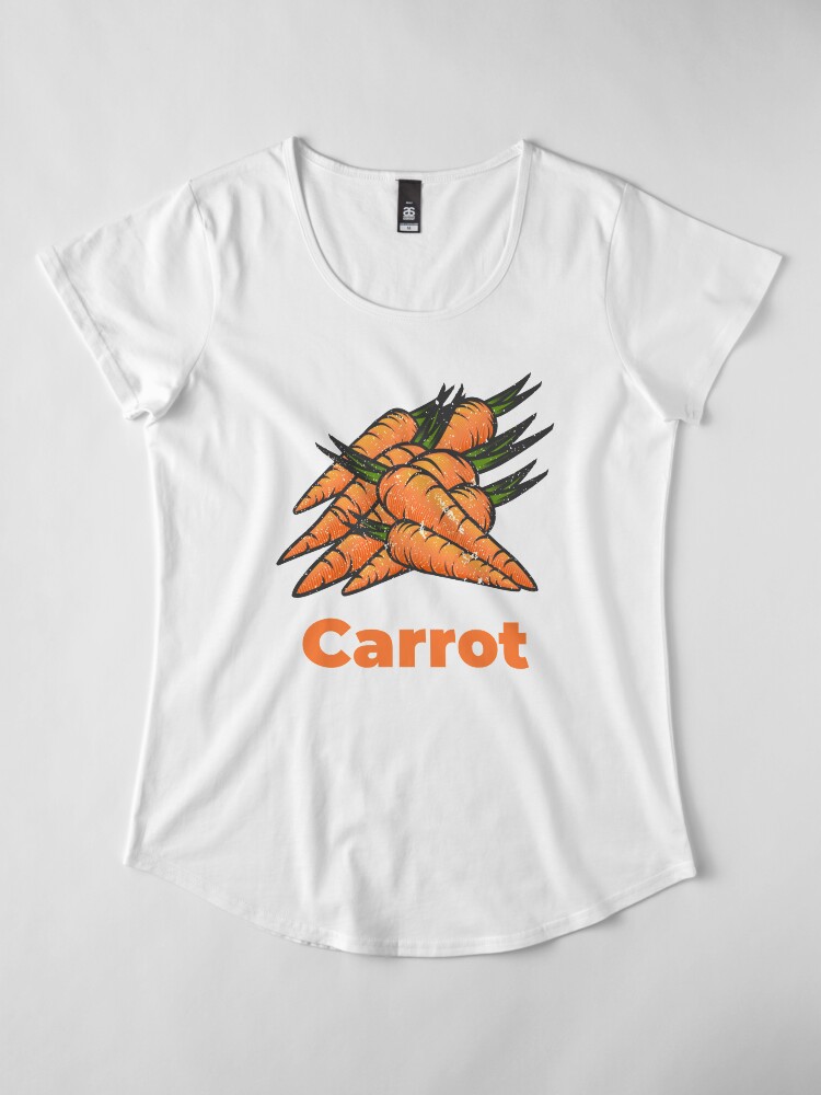 Alternate view of Carrot Vegetable with Name Premium Scoop T-Shirt