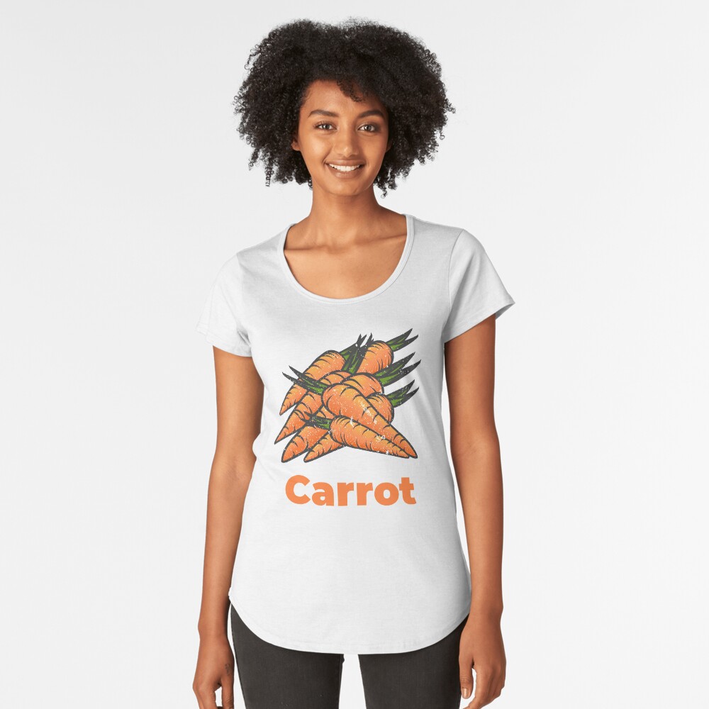 Carrot Vegetable with Name Premium Scoop T-Shirt
