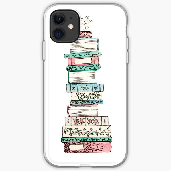 Pink and Blue Floral Bookstack iPhone Soft Case