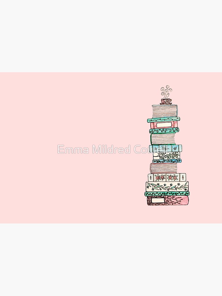 Pink and Blue Floral Bookstack by gentlecounsel