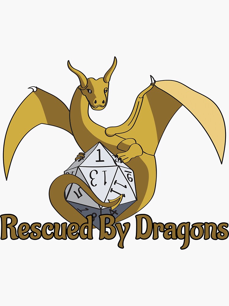 Thumbnail 3 of 3, Sticker, Rescued By Dragons designed and sold by Rescued By Dragons.