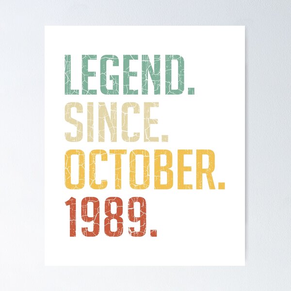 Item preview, Legend Since October 1989 31st Birthday Gift 31 Years Old Vintage October 1989 designed and sold by Takatv.