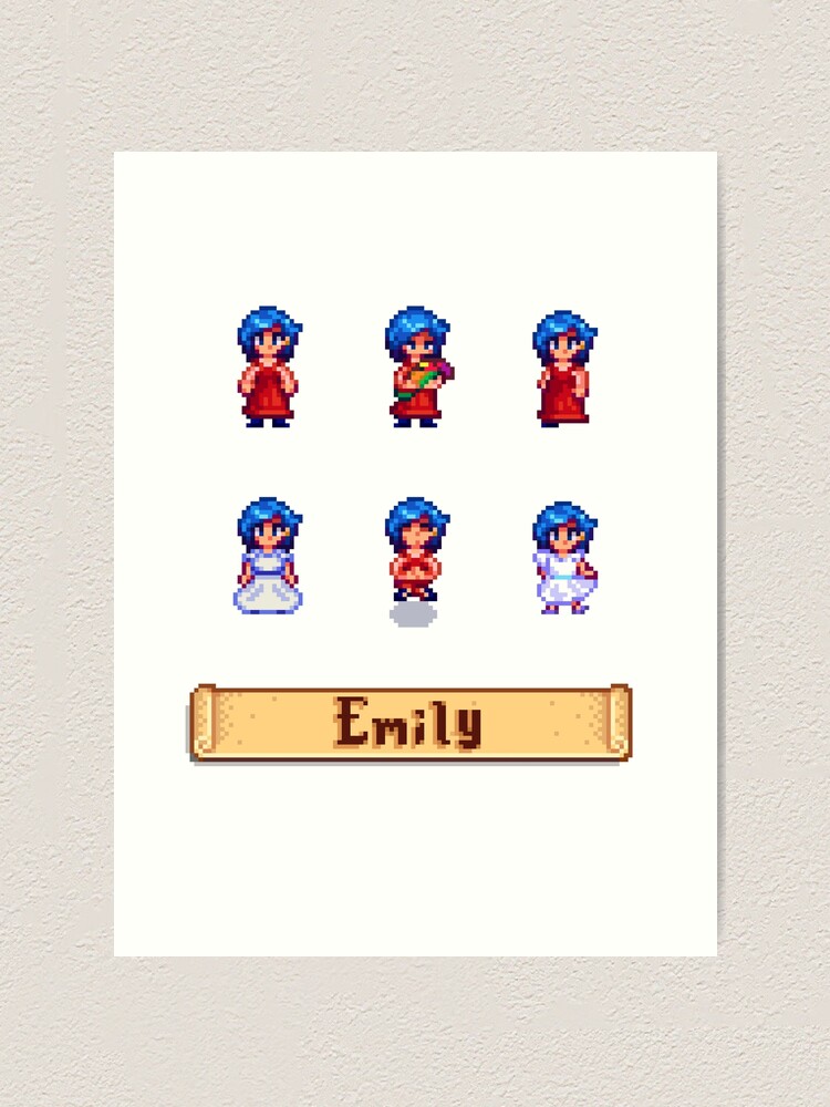 "Stardew Valley Sprites - Emily" Art Print by kathdvd | Redbubble