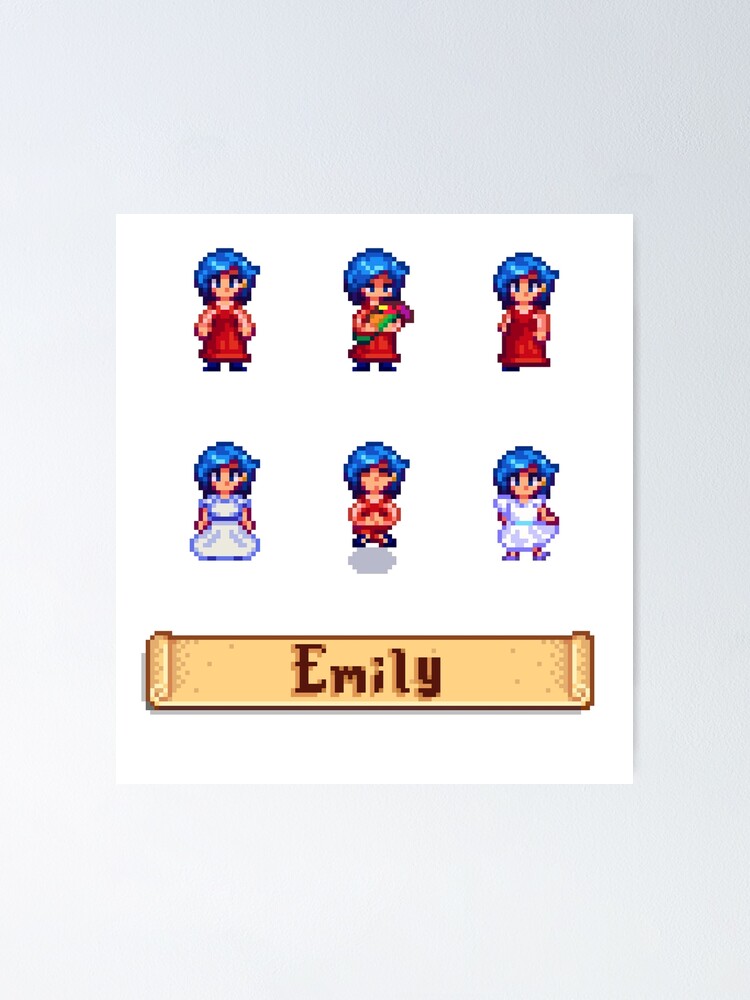 "Stardew Valley Sprites - Emily" Poster for Sale by kathdvd | Redbubble