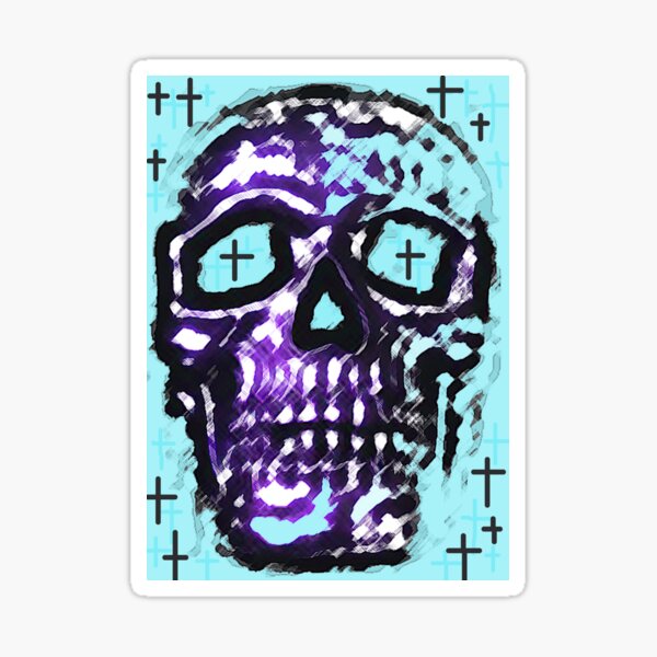 Cross Me Skull Sticker