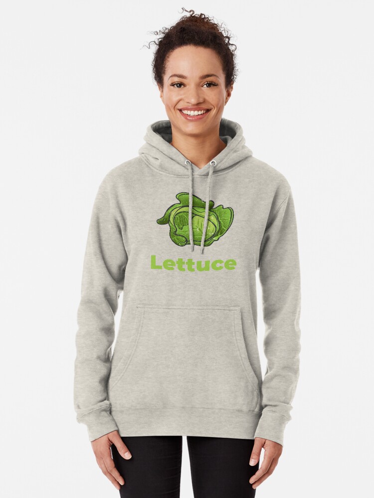 Alternate view of Lettuce Vegetable with Name Pullover Hoodie