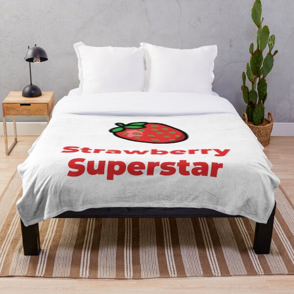 Strawberry Superstar Throw Blanket