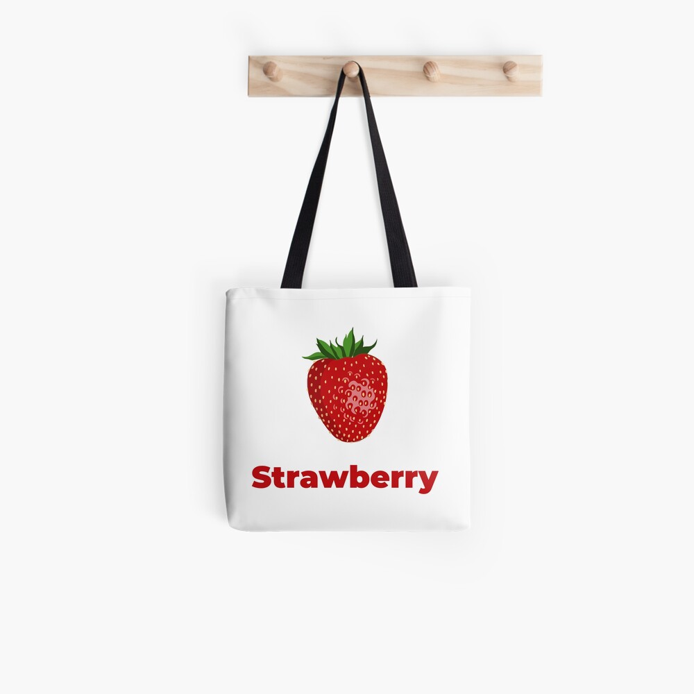 Strawberry Fruit with Name Tote Bag