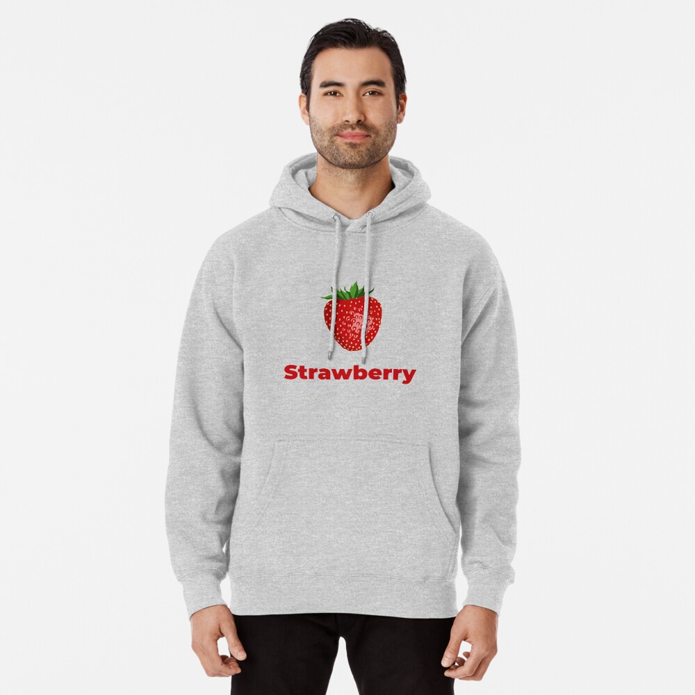 Strawberry Fruit with Name Pullover Hoodie