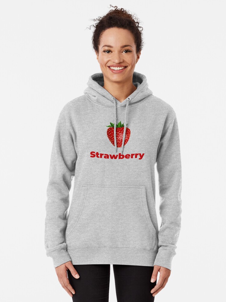 Alternate view of Strawberry Fruit with Name Pullover Hoodie