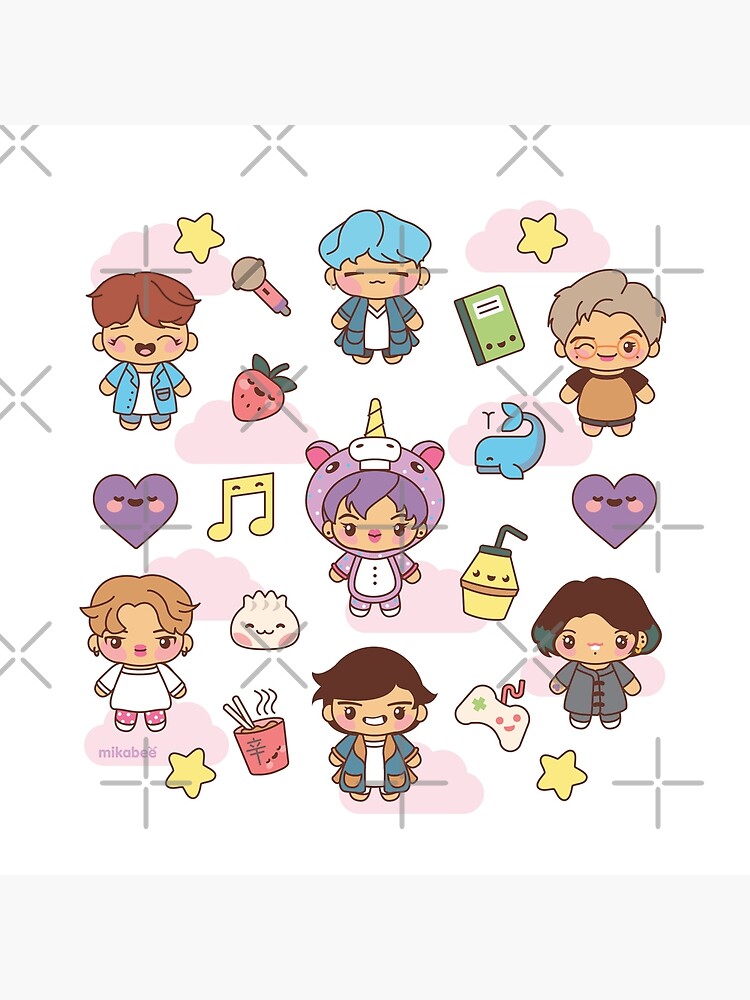 BTS Pajama Party (White/Clear Version) by MikaBees
