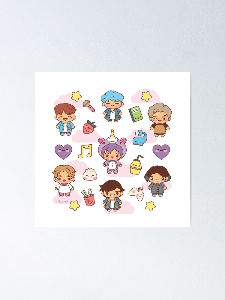Alternate view of BTS Pajama Party (White/Clear Version) Poster