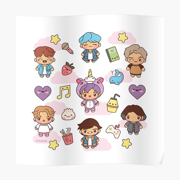 BTS Pajama Party (White/Clear Version) Poster
