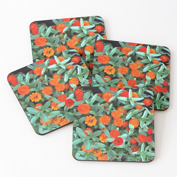 Item preview, Zinnias in the Garden Orange Medley  designed and sold by JanineRileyArt.