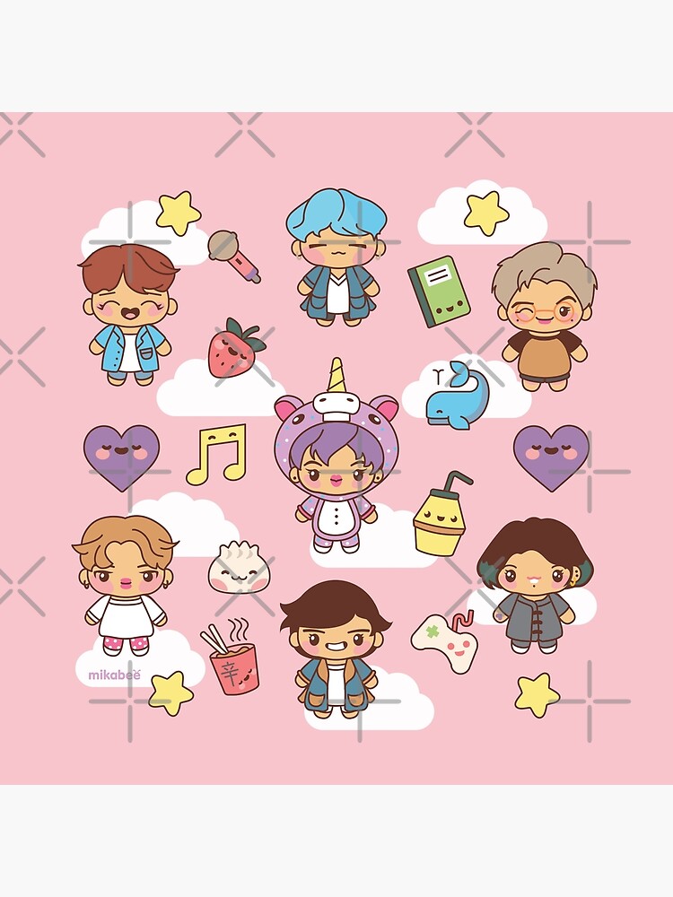 BTS Pajama Party (Pink Version) by MikaBees