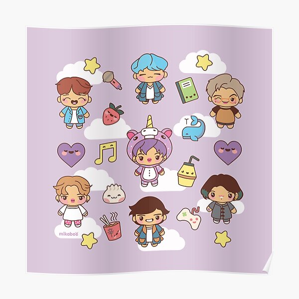 BTS Pajama Party (Purple Version) Poster