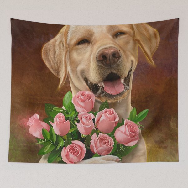 Item preview, Happy Dog 09, with Roses. designed and sold by tutuart.