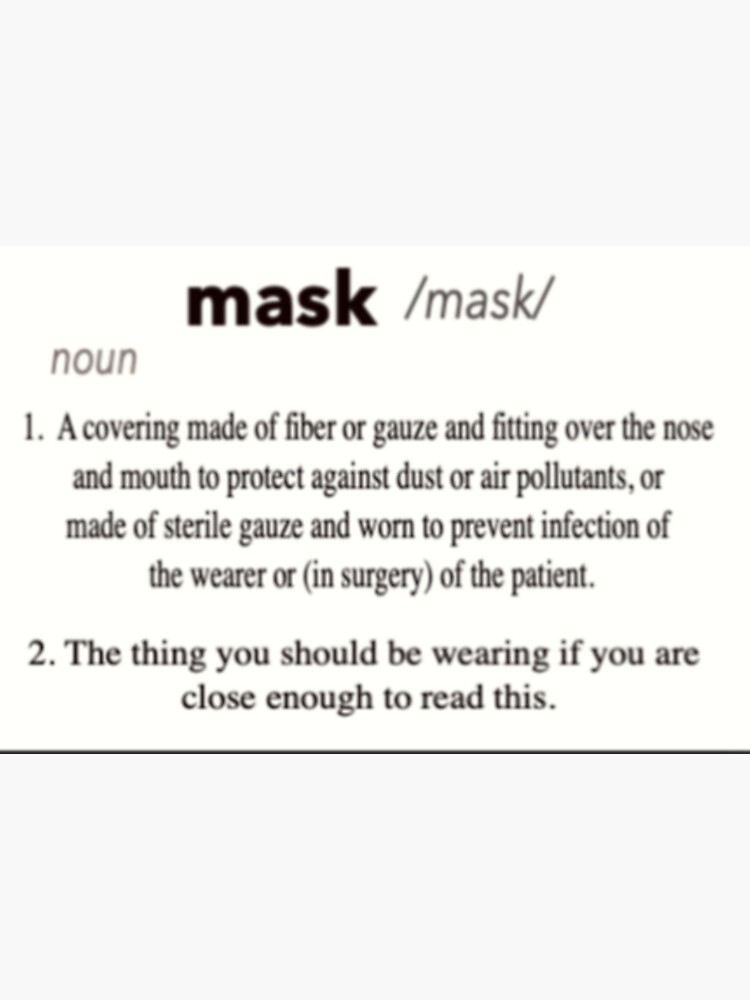 "Mask Definition Face Mask" Sticker for Sale by Glatorian14 Redbubble