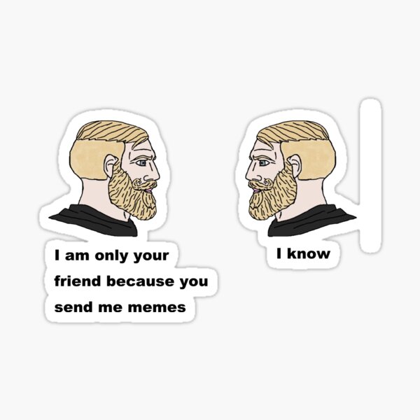 Gamer Chad Stickers Redbubble - the virgin minecraft the chad roblox costs money can only