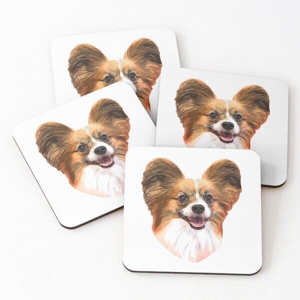 Aperçu de l'œuvre Chien Papillon Sable Rouge Papillon Blanc créée et vendue par ElegantCat.